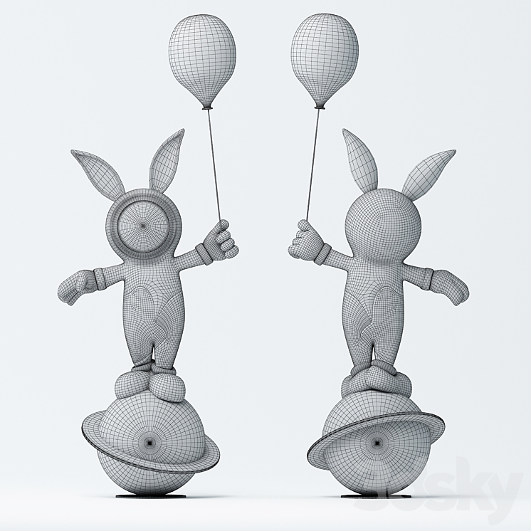 The rabbit sculpture 3DS Max Model - thumbnail 2