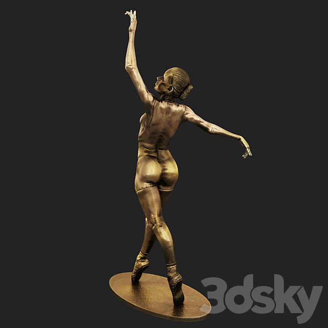 The statuette of a ballerina 3DS Max Model - thumbnail 2