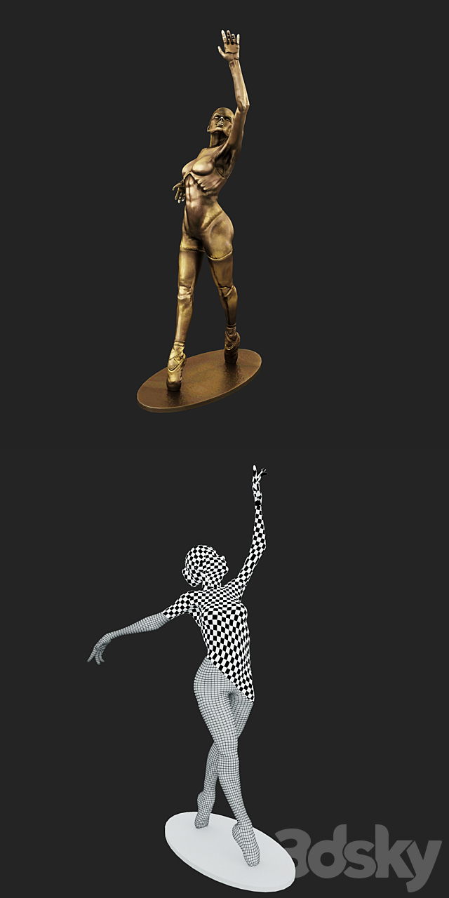 The statuette of a ballerina 3DS Max Model - thumbnail 3