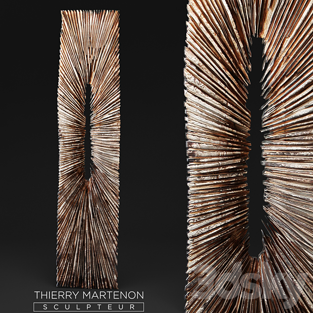 Thierry Martenon. figurine. carving. abstraction. contemporary art. art. wall-mounted. painting. wooden decor. eco. eco-design. sculpture 3DSMax File - thumbnail 1