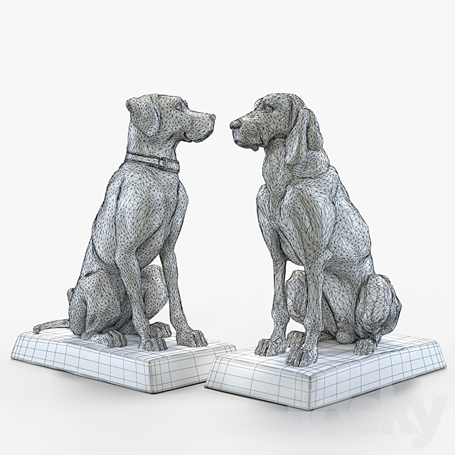 Two dogs. 3DS Max Model - thumbnail 3