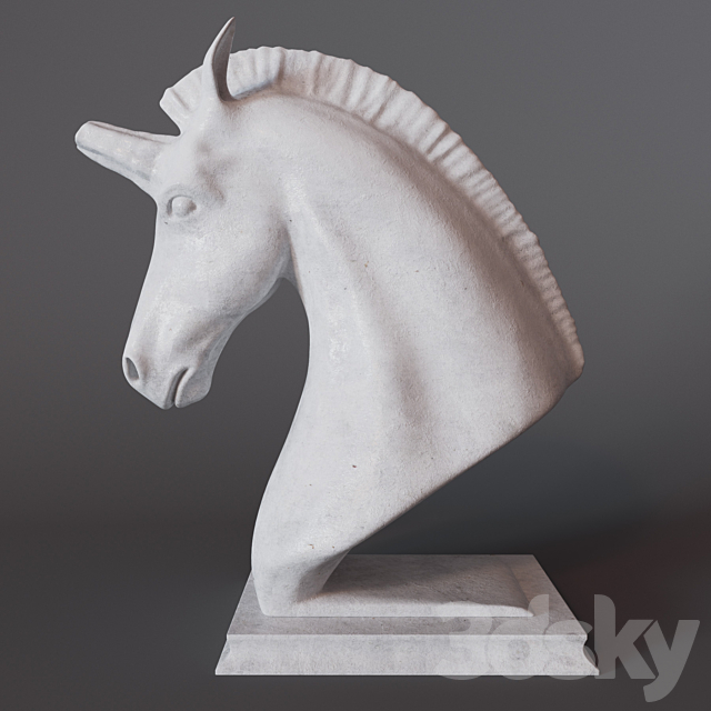 Unicorn sculpture 3ds Max - thumbnail 2