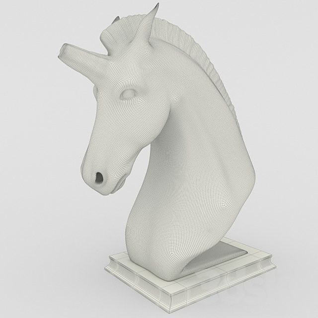 Unicorn sculpture 3ds Max - thumbnail 3