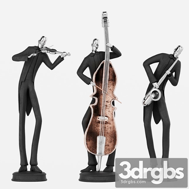 Uttermost musicians decorative figurines 3dsmax Download - thumbnail 1