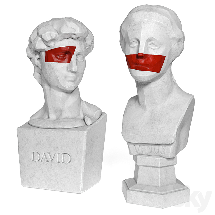 Venus and David edges bust 3DS Max - thumbnail 1