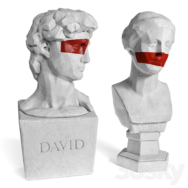 Venus and David edges bust 3DSMax File - thumbnail 2