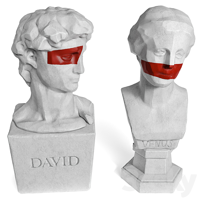 Venus and David edges bust 3DSMax File - thumbnail 3