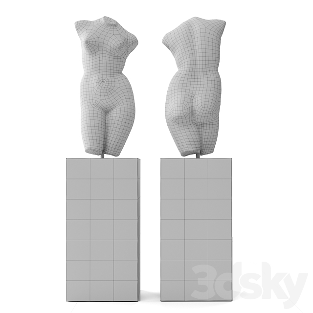 Venus tattoo torso sculpture 3DS Max Model - thumbnail 5