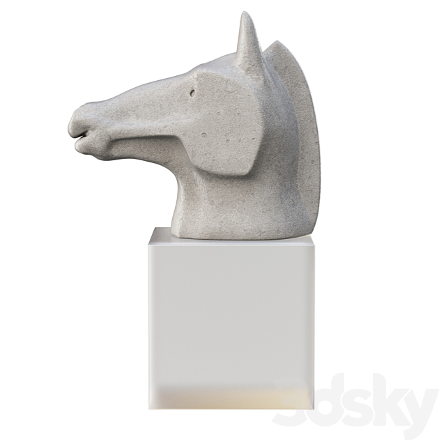 Versmissen Horse Zodiac Sculpture _ Decorative horse sculpture 3DSMax File - thumbnail 3