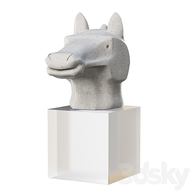 Versmissen Horse Zodiac Sculpture _ Decorative horse sculpture 3DSMax File - thumbnail 5