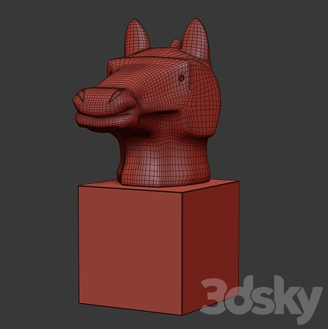 Versmissen Horse Zodiac Sculpture _ Decorative horse sculpture 3DSMax File - thumbnail 6