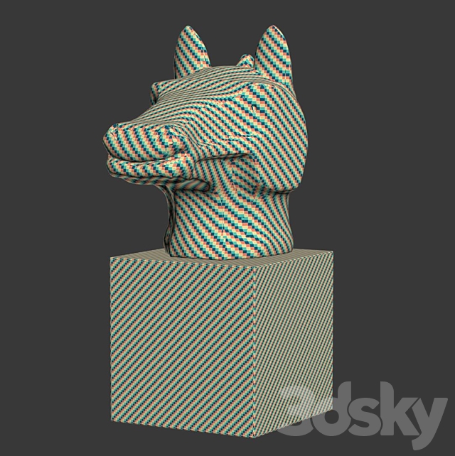 Versmissen Horse Zodiac Sculpture _ Decorative horse sculpture 3DSMax File - thumbnail 7