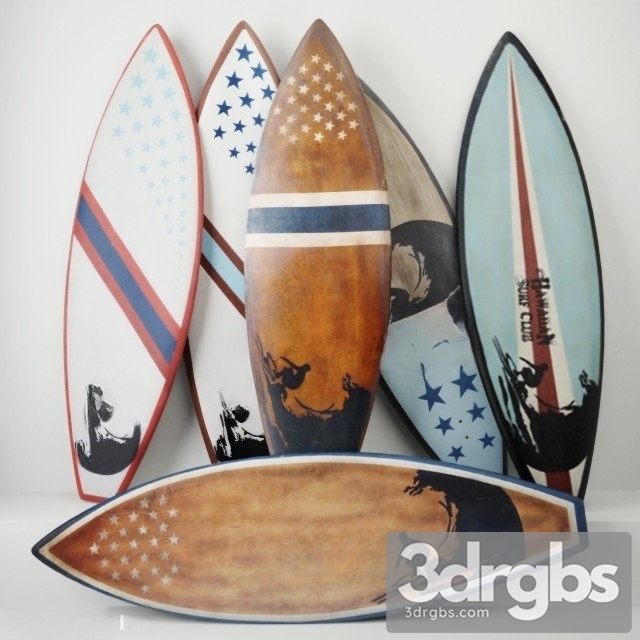 Vintage Wooden Surfboards Jeffan 3dsmax Download - thumbnail 1