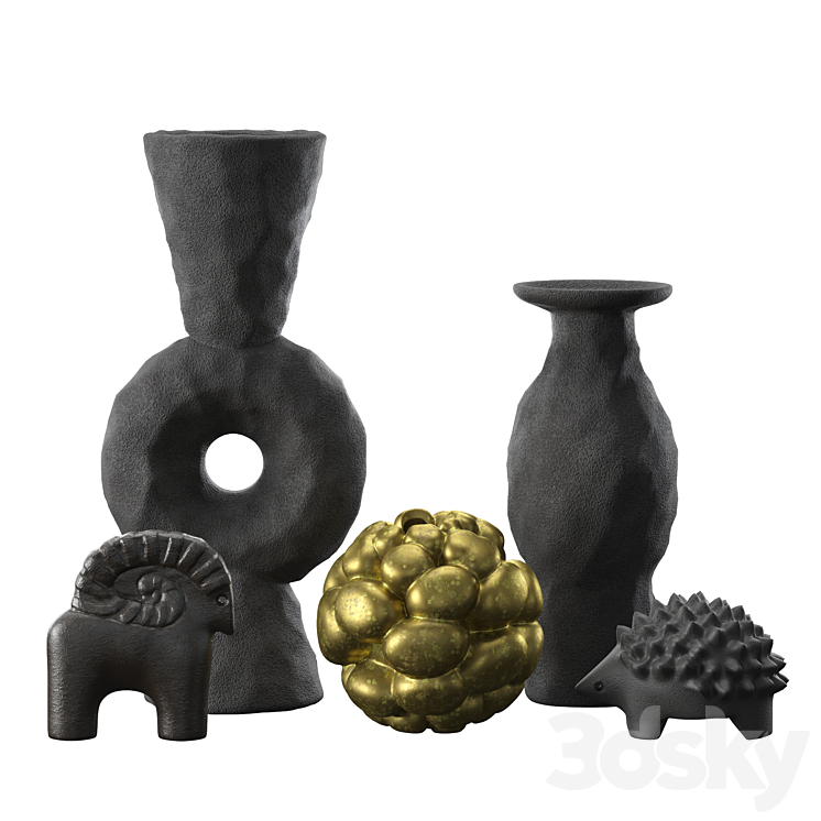 Volcanic Vases and Decorative Objects set 3DS Max - thumbnail 1