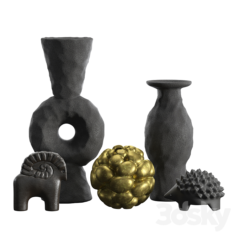 Volcanic Vases and Decorative Objects set 3DS Max - thumbnail 2