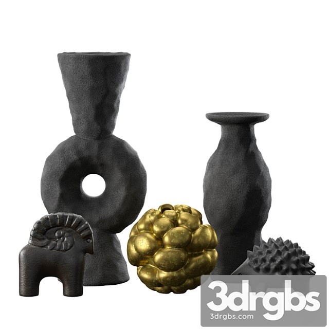 Volcanic Vases and Decorative Objects Set 3dsmax Download - thumbnail 1