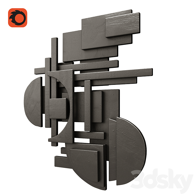 Wall sculpture 1 3DS Max - thumbnail 2