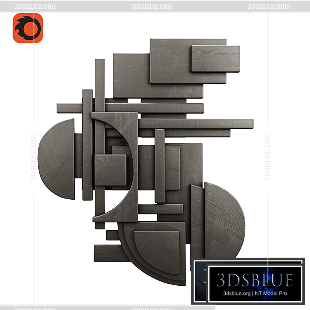 Wall sculpture 1 3DS Max - thumbnail 3