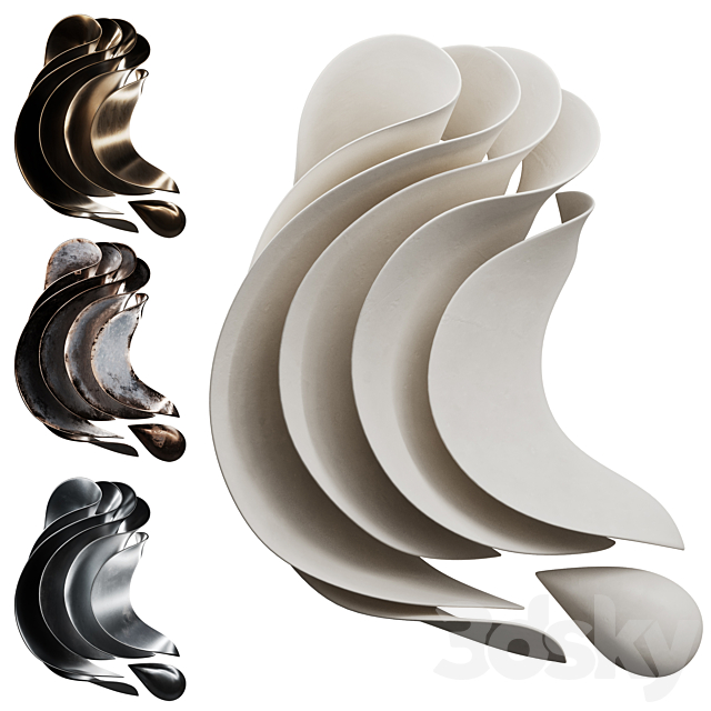 Wall sculpture Abstract Wave Vasso Fragkou 05 3ds Max - thumbnail 1