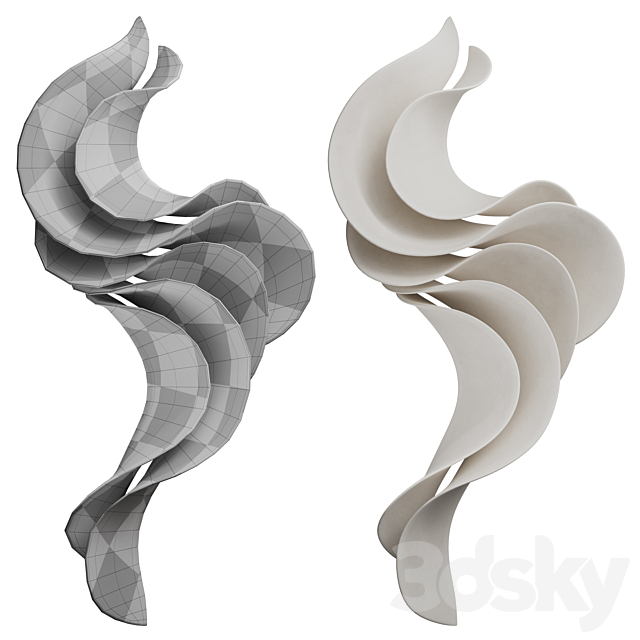 Wall sculpture Abstract Wave Vasso Fragkou 06 3DS Max Model - thumbnail 4