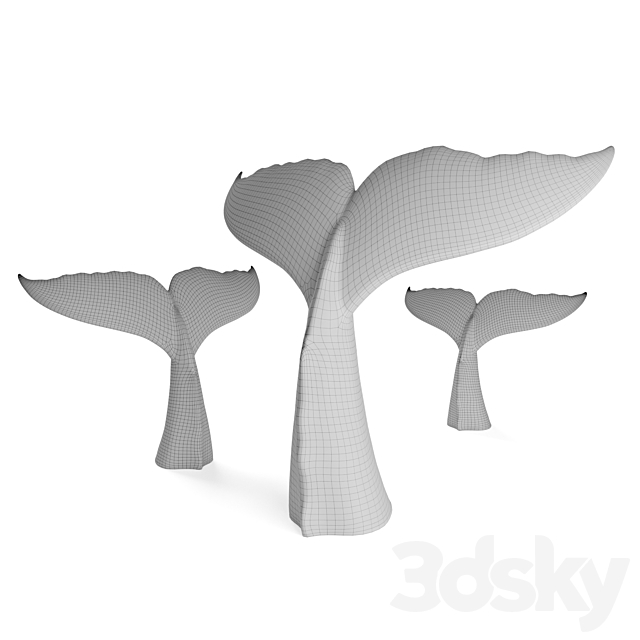 Whale tail sculpture 3DSMax File - thumbnail 7