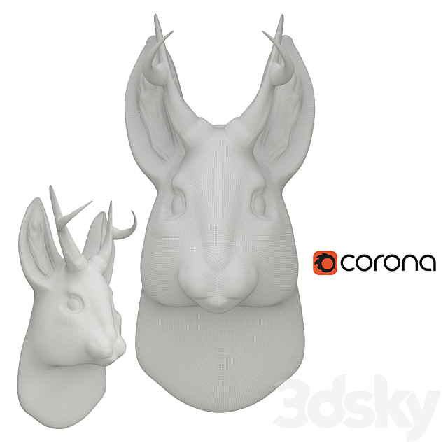 WhiteFauxTaxidermy Rabbit 3ds Max - thumbnail 2