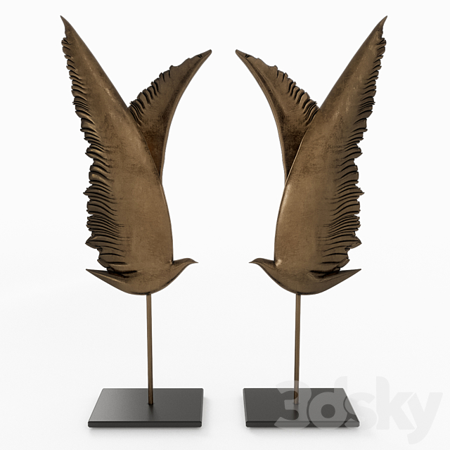 Wings sculpure decor 3DSMax File - thumbnail 1