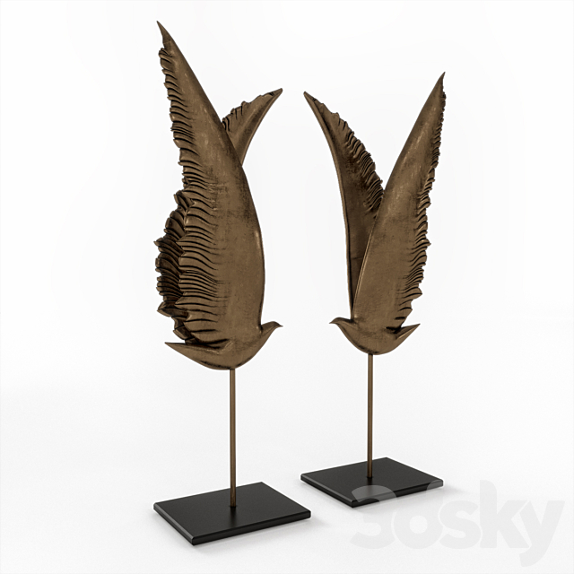 Wings sculpure decor 3DSMax File - thumbnail 2