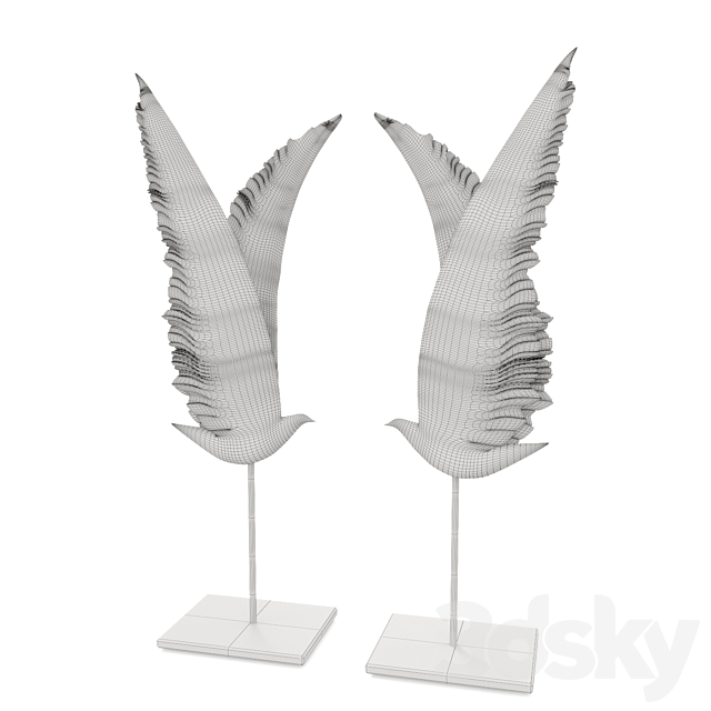 Wings sculpure decor 3DSMax File - thumbnail 3