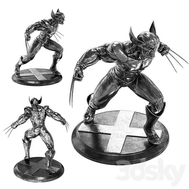 Wolverine_2_versions (metal _ plastic) 3ds Max - thumbnail 1