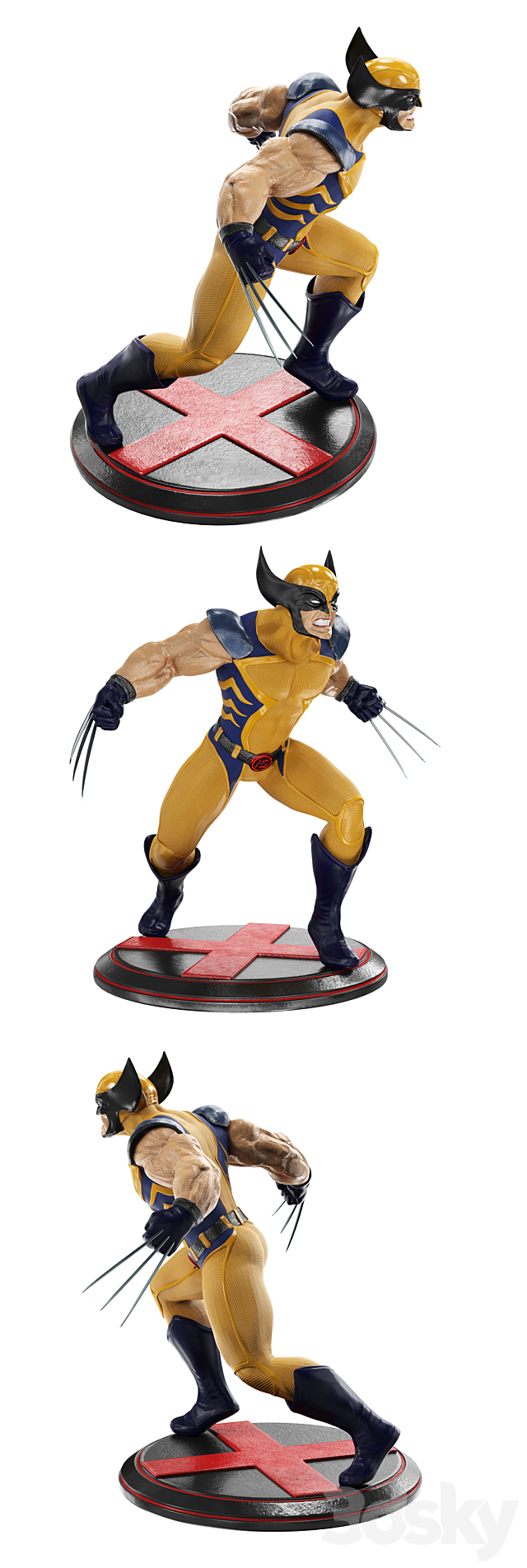 Wolverine_2_versions (metal _ plastic) 3ds Max - thumbnail 2