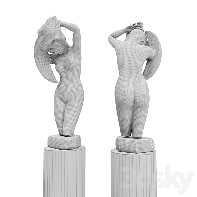 Woman bather bust 3DSMax File - thumbnail 5