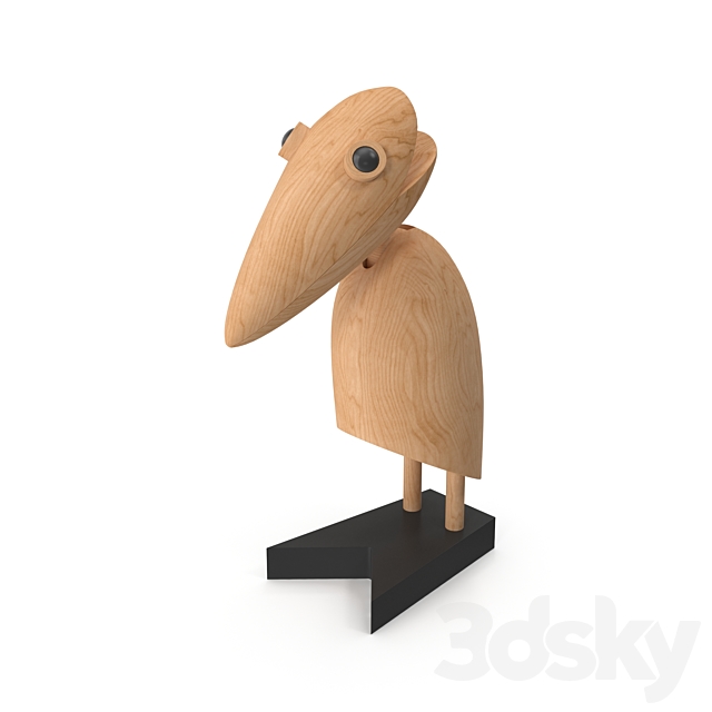 Wood Figurine Marabou 3DSMax File - thumbnail 1