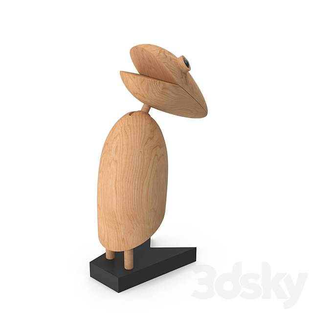 Wood Figurine Marabou 3DSMax File - thumbnail 2