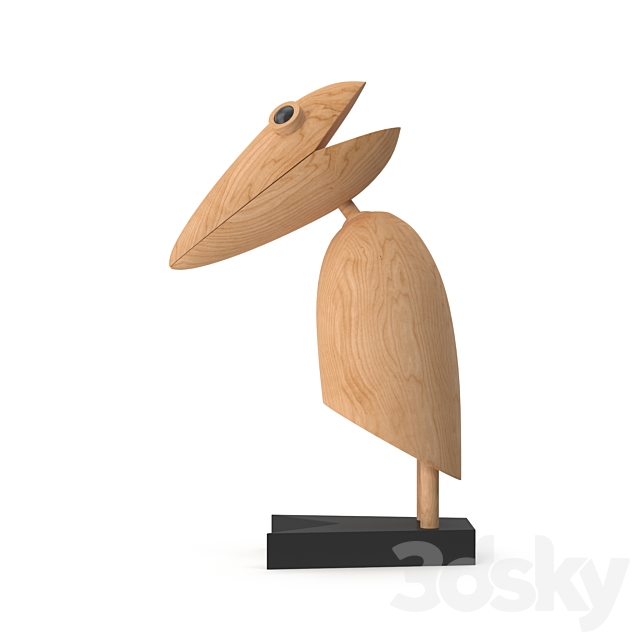 Wood Figurine Marabou 3DSMax File - thumbnail 4