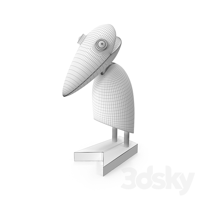 Wood Figurine Marabou 3DSMax File - thumbnail 5