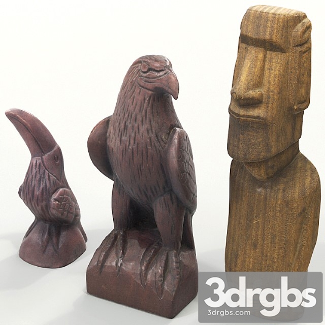 Wooden statuettes 3dsmax Download - thumbnail 1