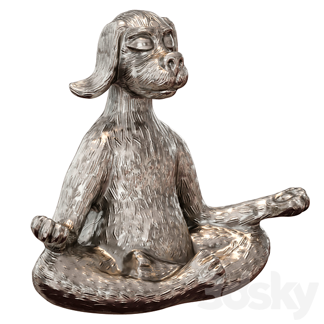 Yoga dog Yoga dog – figurine 3ds Max - thumbnail 2