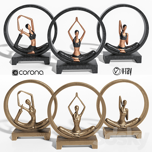 yoga woman statue 02 3ds Max - thumbnail 1