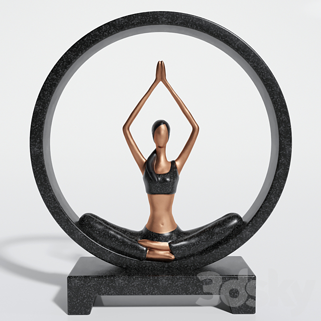 yoga woman statue 02 3ds Max - thumbnail 2