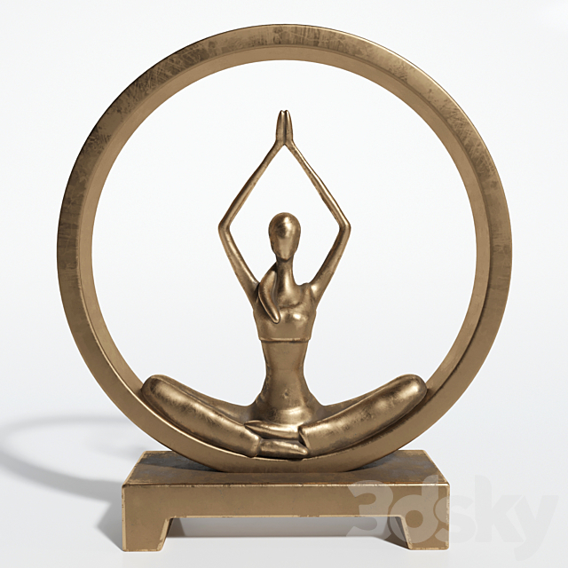 yoga woman statue 02 3ds Max - thumbnail 3