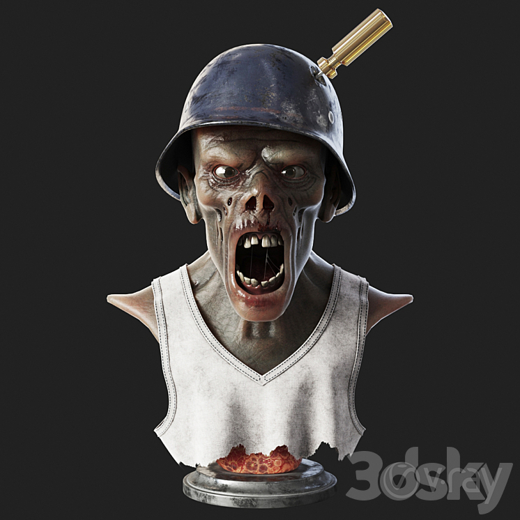Zombie bust 3DS Max - thumbnail 1