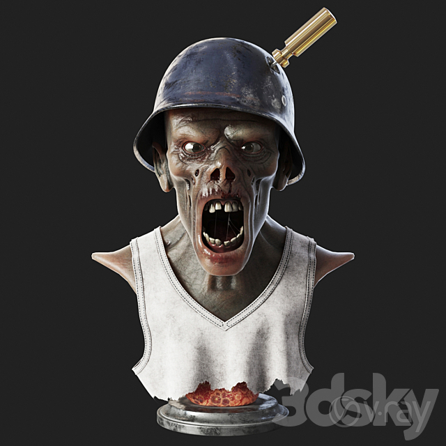 Zombie bust 3DSMax File - thumbnail 1