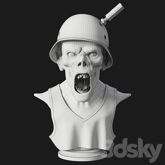 Zombie bust 3DSMax File - thumbnail 3