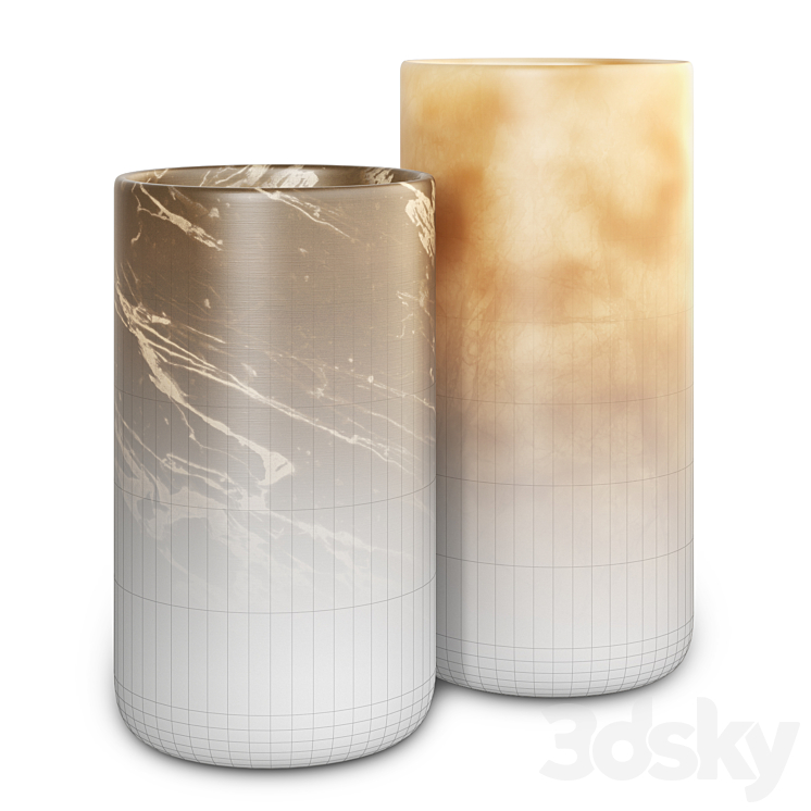 Alabaster pots 3DS Max - thumbnail 2