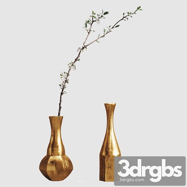 Aluminum vases with cherry branch by zara home - thumbnail 1