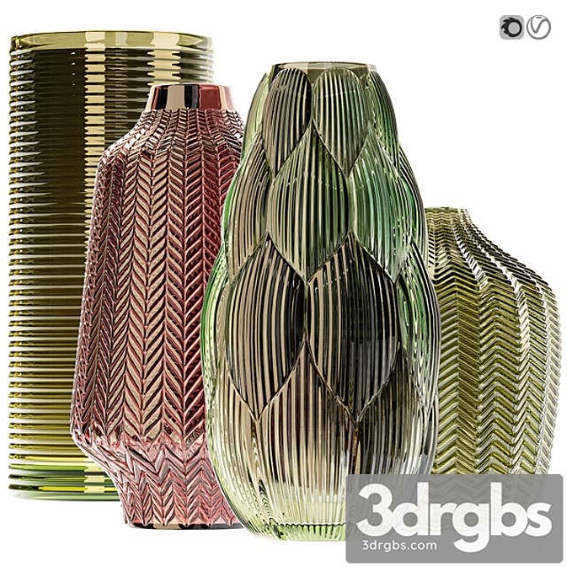 Amazing Glass Vases Set For Interior 3dsmax Download - thumbnail 1