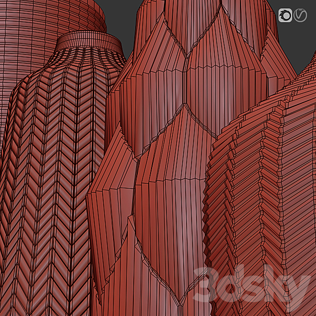 Amazing glass vases set for interior 3DSMax File - thumbnail 2