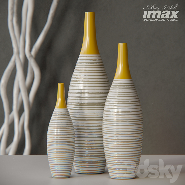 Andean Multi Glaze Vases 3DS Max - thumbnail 1