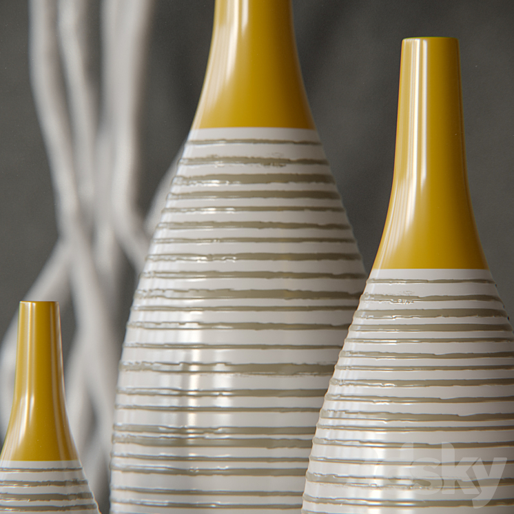 Andean Multi Glaze Vases 3DS Max - thumbnail 2